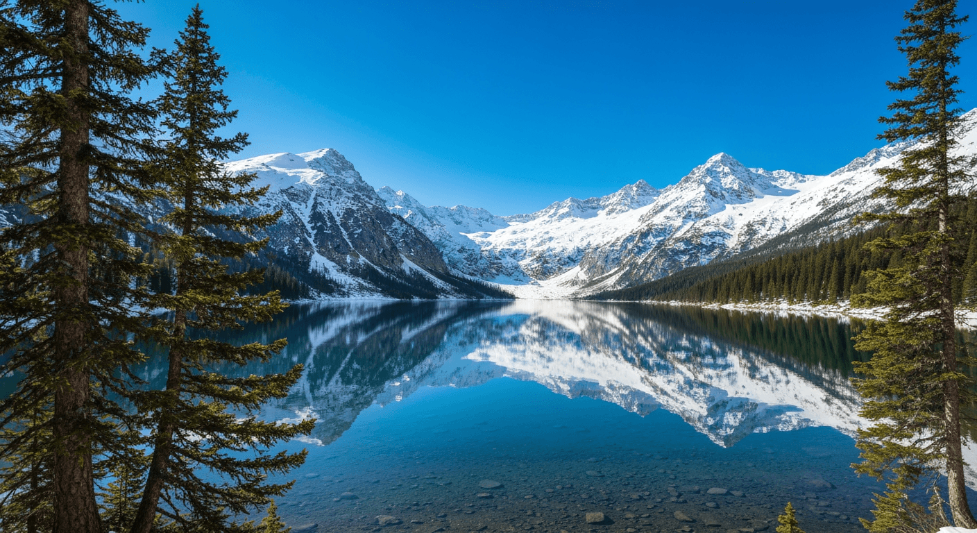 Mountain lake landscape