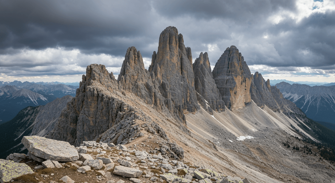 Stormy mountain peaks